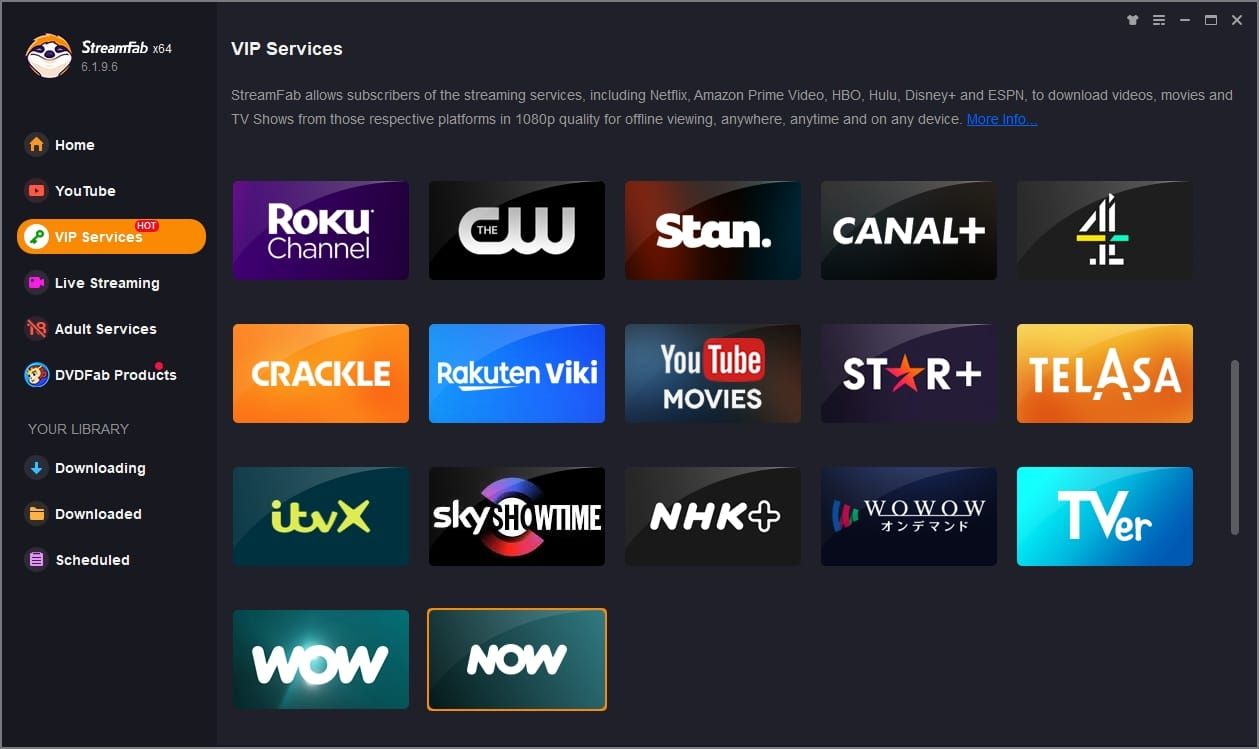 téléchargez les vidéos de now tv avec streamfab now downloader