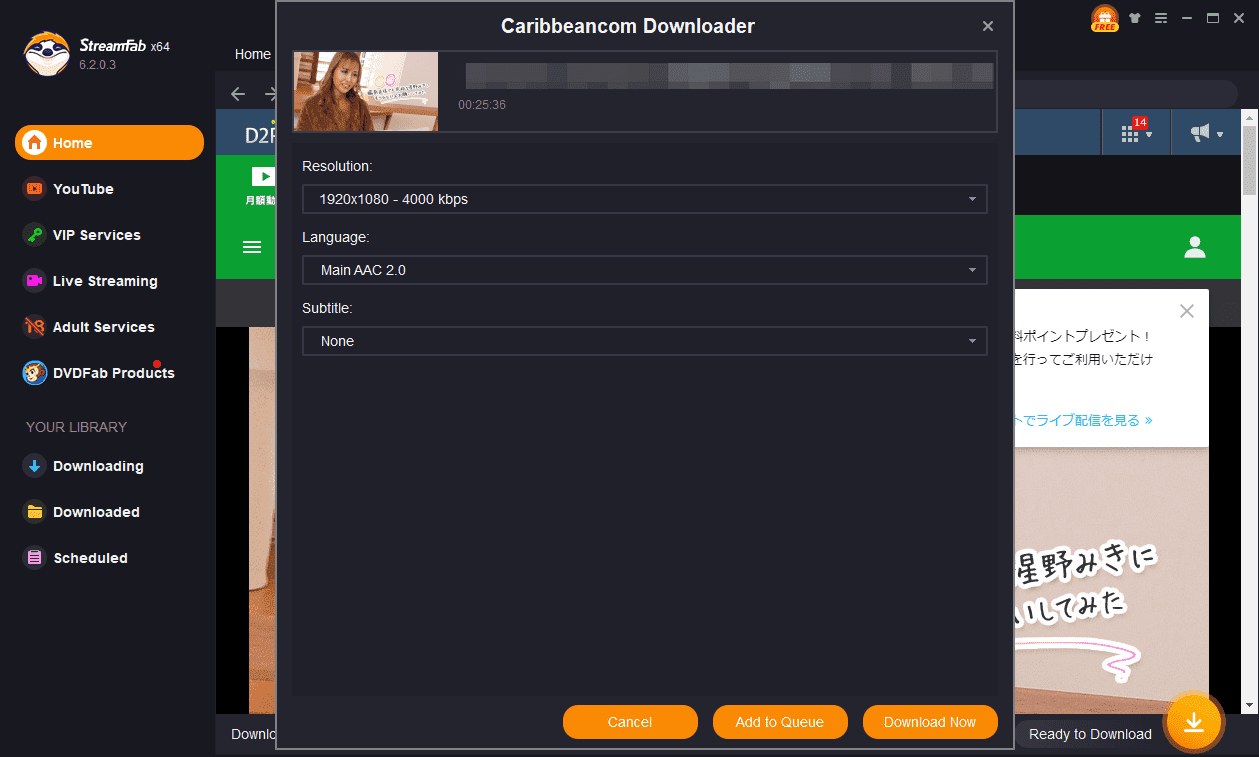 how to use streamfab caribbeancom downloader