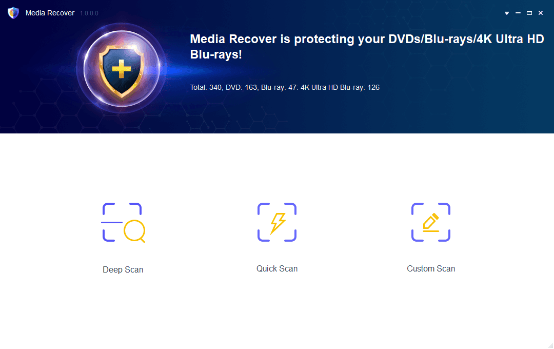 media recover for Blu-ray