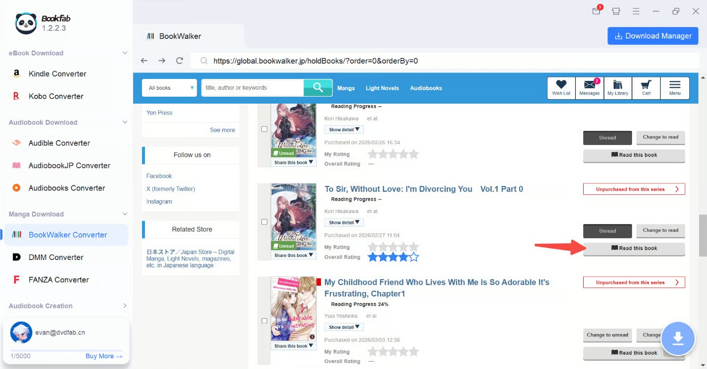 How to download bookwalker books