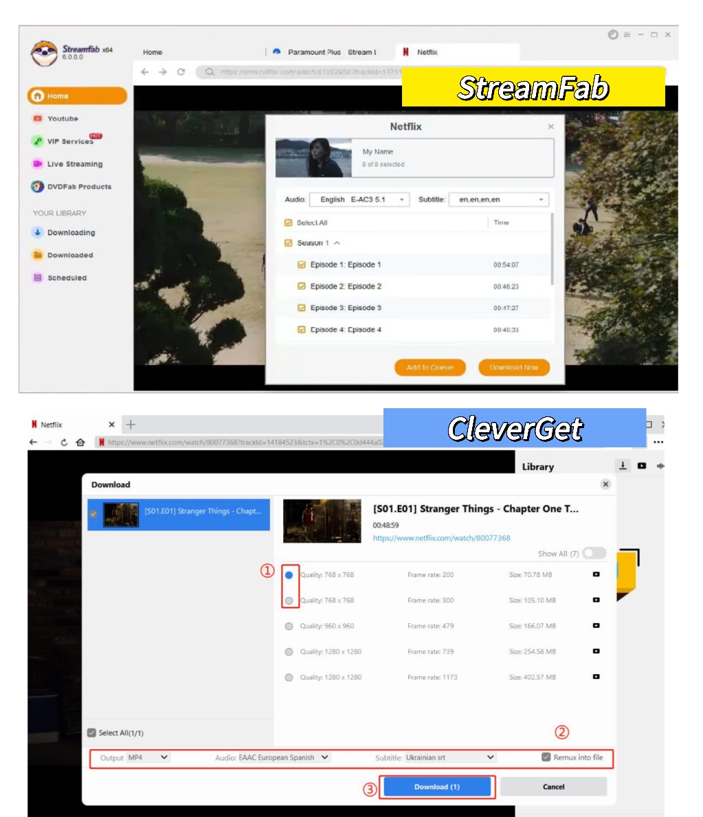 CleverGet vs StreamFab: Gleiche Benutzerfreundlichkeit