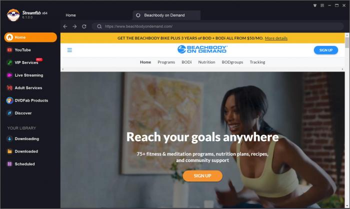 use streamfab m3u8 downloader to download BeachBody On Demand videos on computer