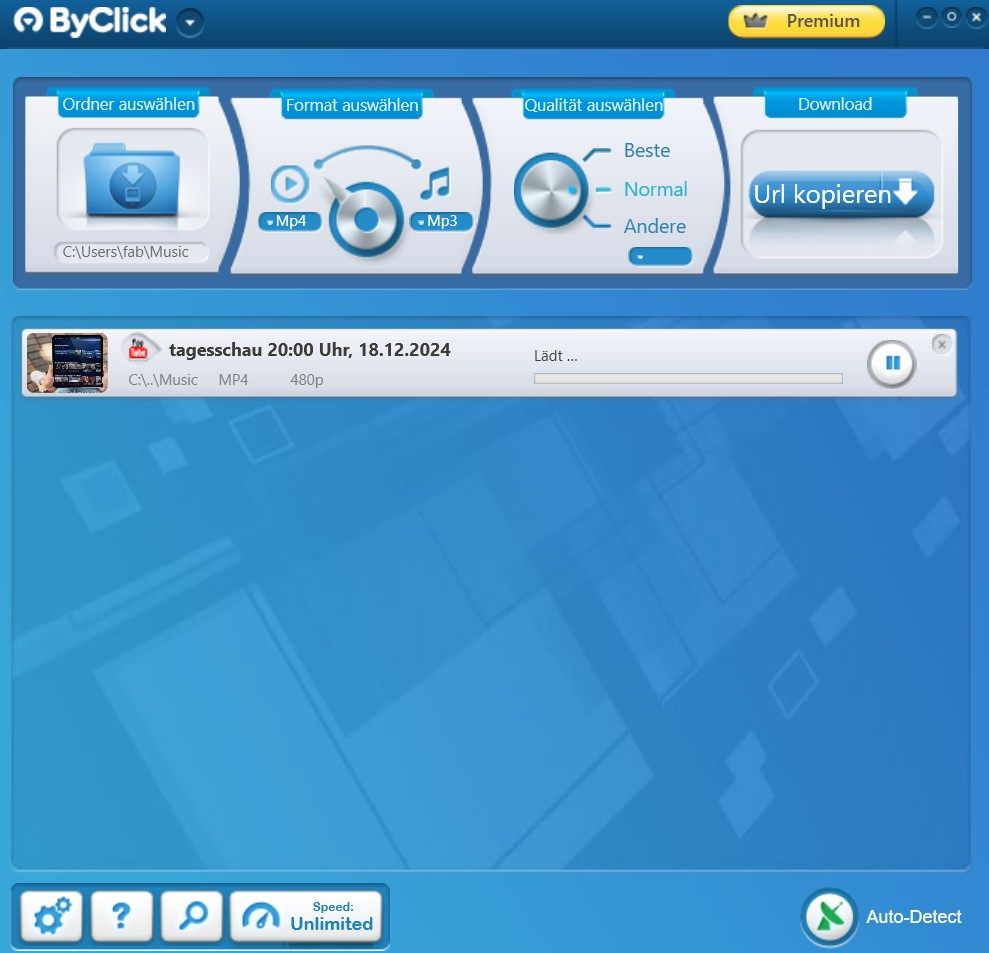 Download-Schritte mit ByClick Downloader