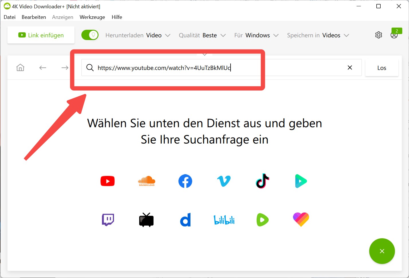 Download-Schritte mit 4K Video Downloader