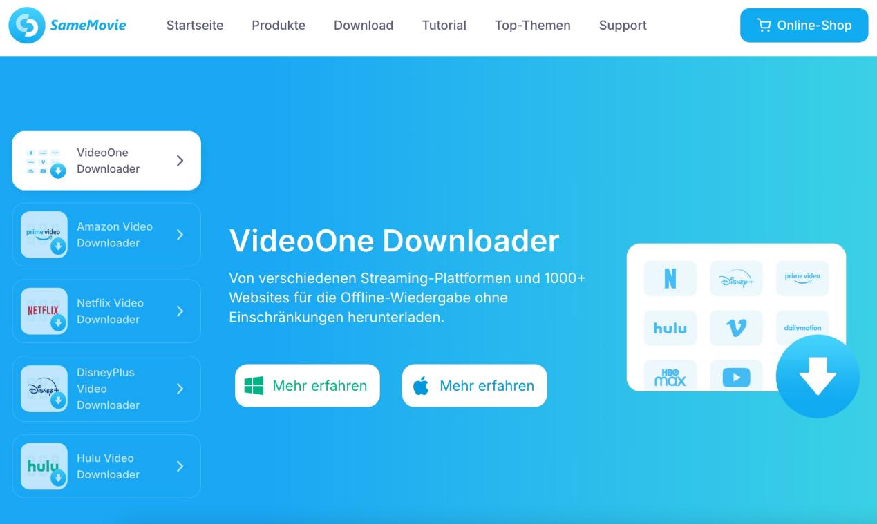 Samemovie Downloader Review: Ein Tool zum einfachen Herunterladen der Streaming Videos