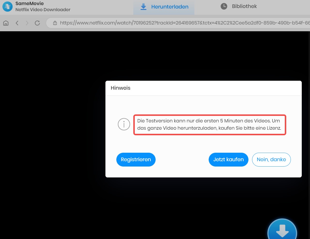 begrenzte kostenlose Testversion