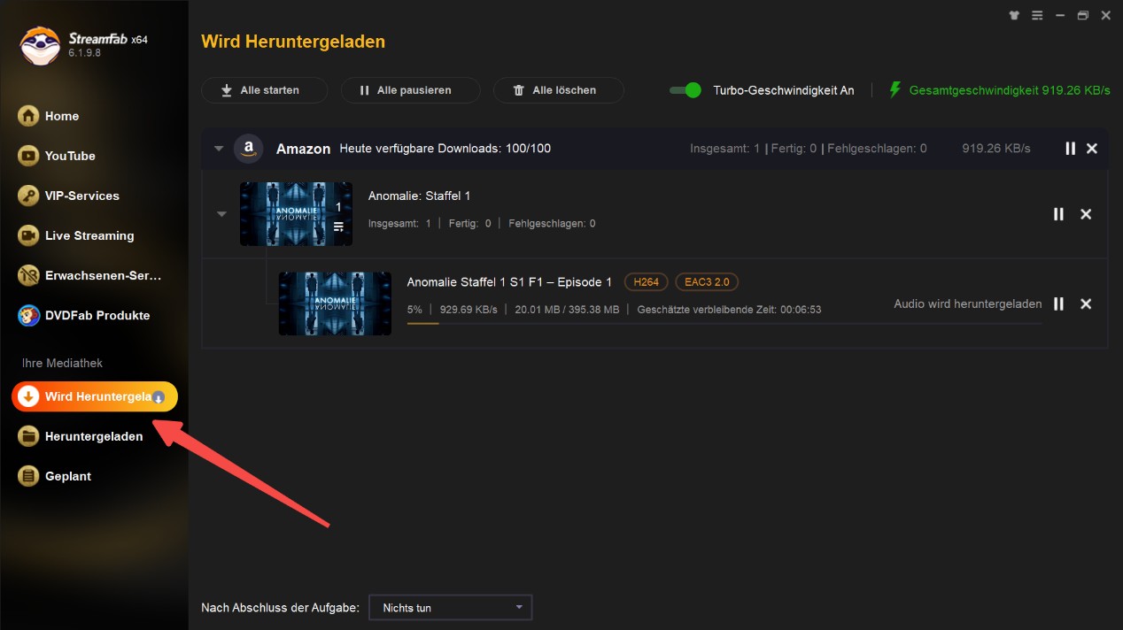 Schritte zur Verwendung vom StreamFab Amazon Downloader, um Amazon Video herunterzuladen