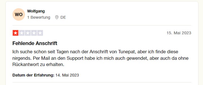 TunePat Review: Enttäuschender Kundensupport