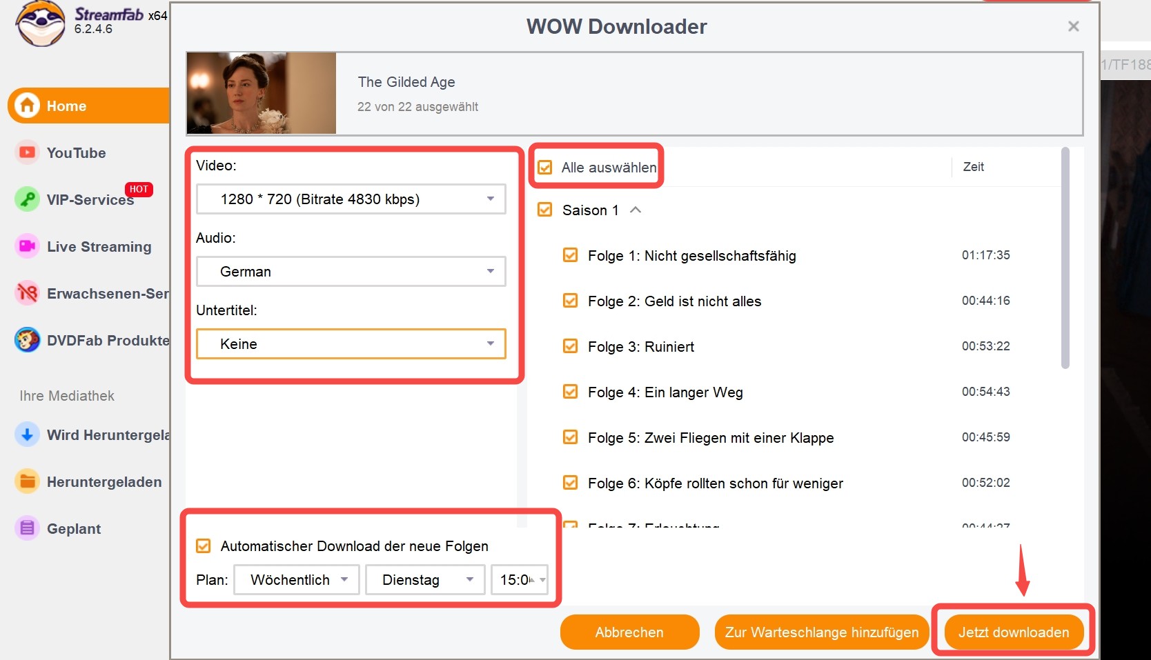 So verwenden Sie den StreamFab mit WOW Offline-Modus