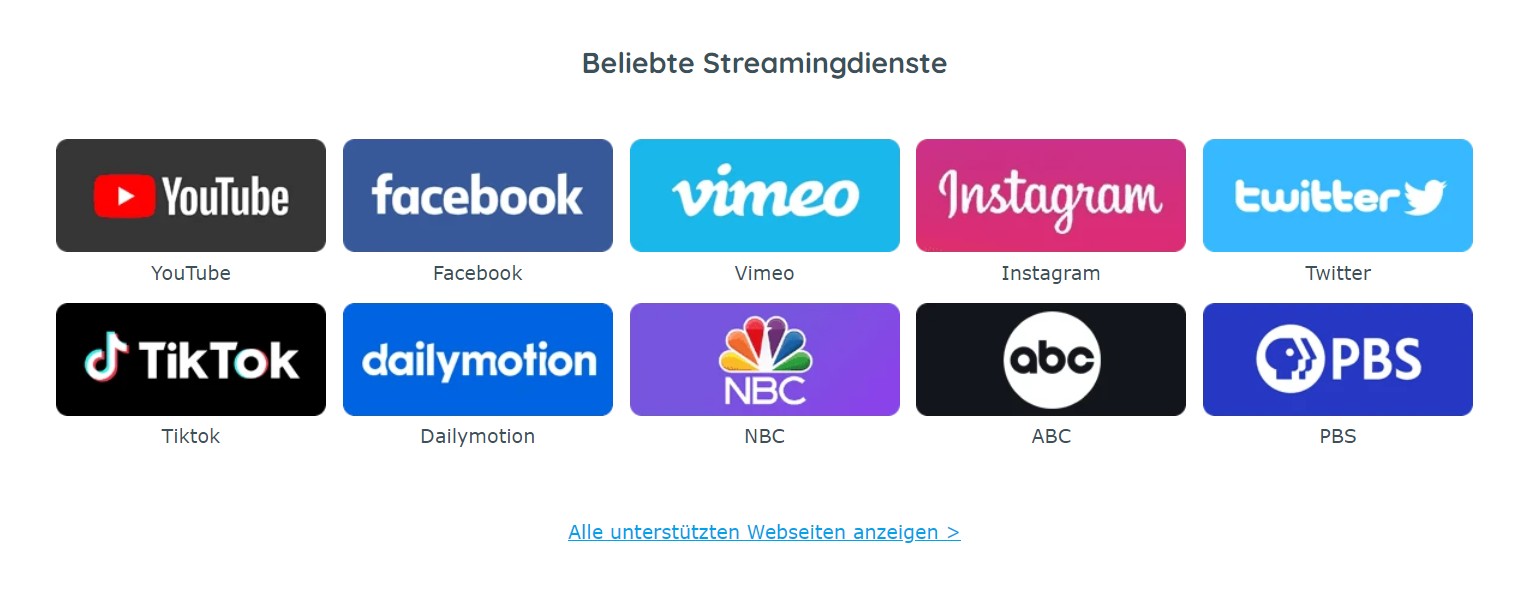 Ein YouTube Video Downloader für YouTube, Facebook, Twitter und mehr als 1000 weitere Seiten