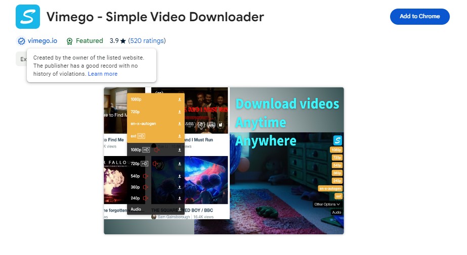 Simple Vimeo Private video Downloader