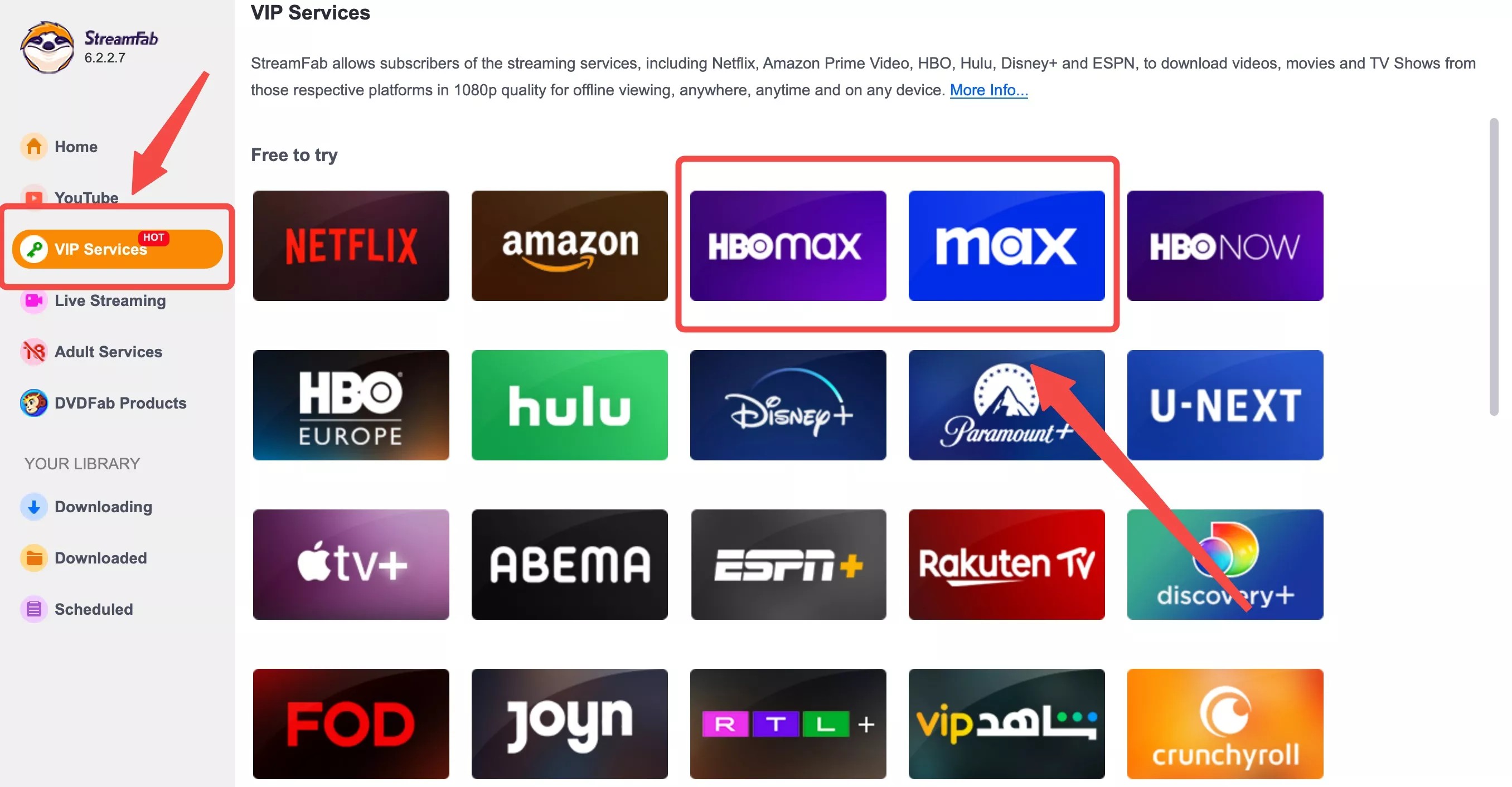 how to download HBO Max shows on MacBook: step 2 of streamfab