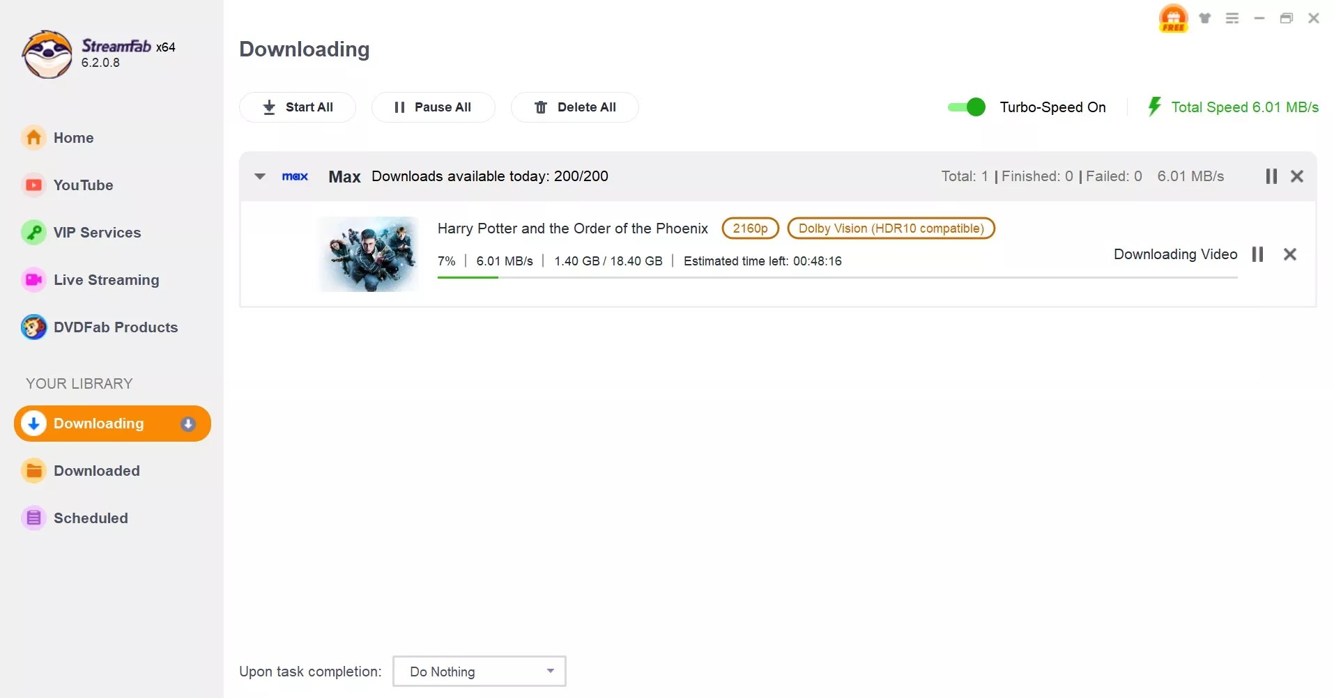 how to download videos from hbo max: step 4 of streamfab