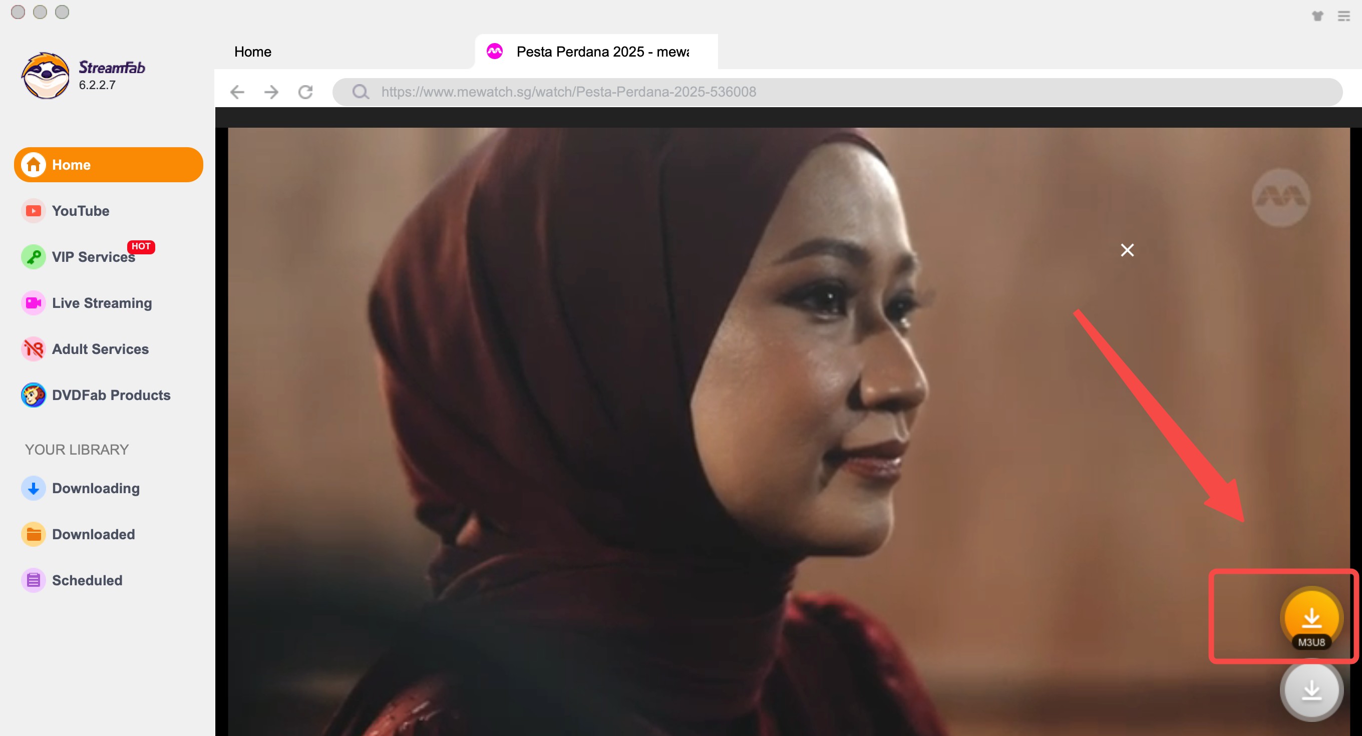 how to download videos from mewatch: step 3 of streamfab