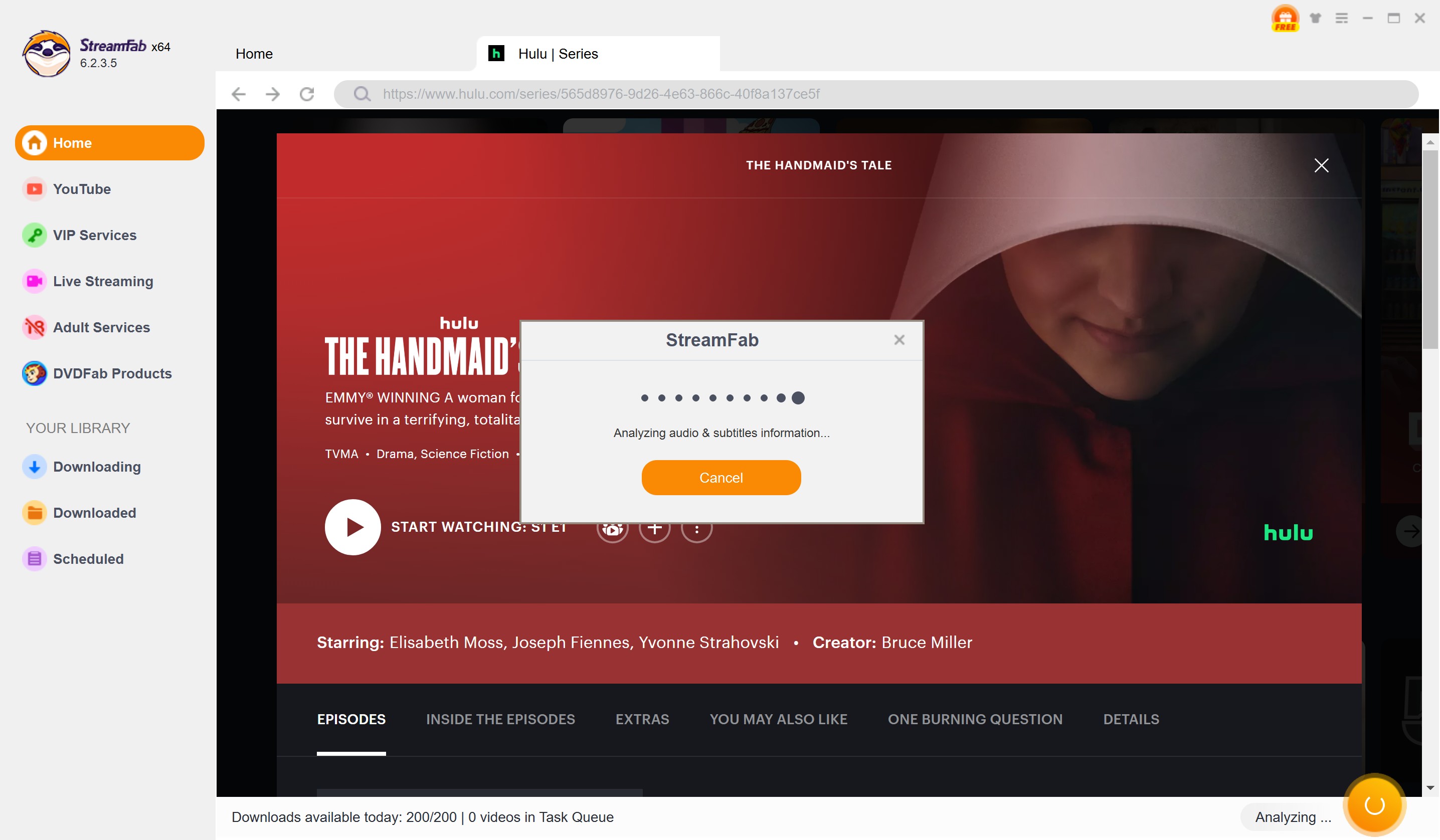 how to want hulu offline on laptop and pc: step 4 of streamfab