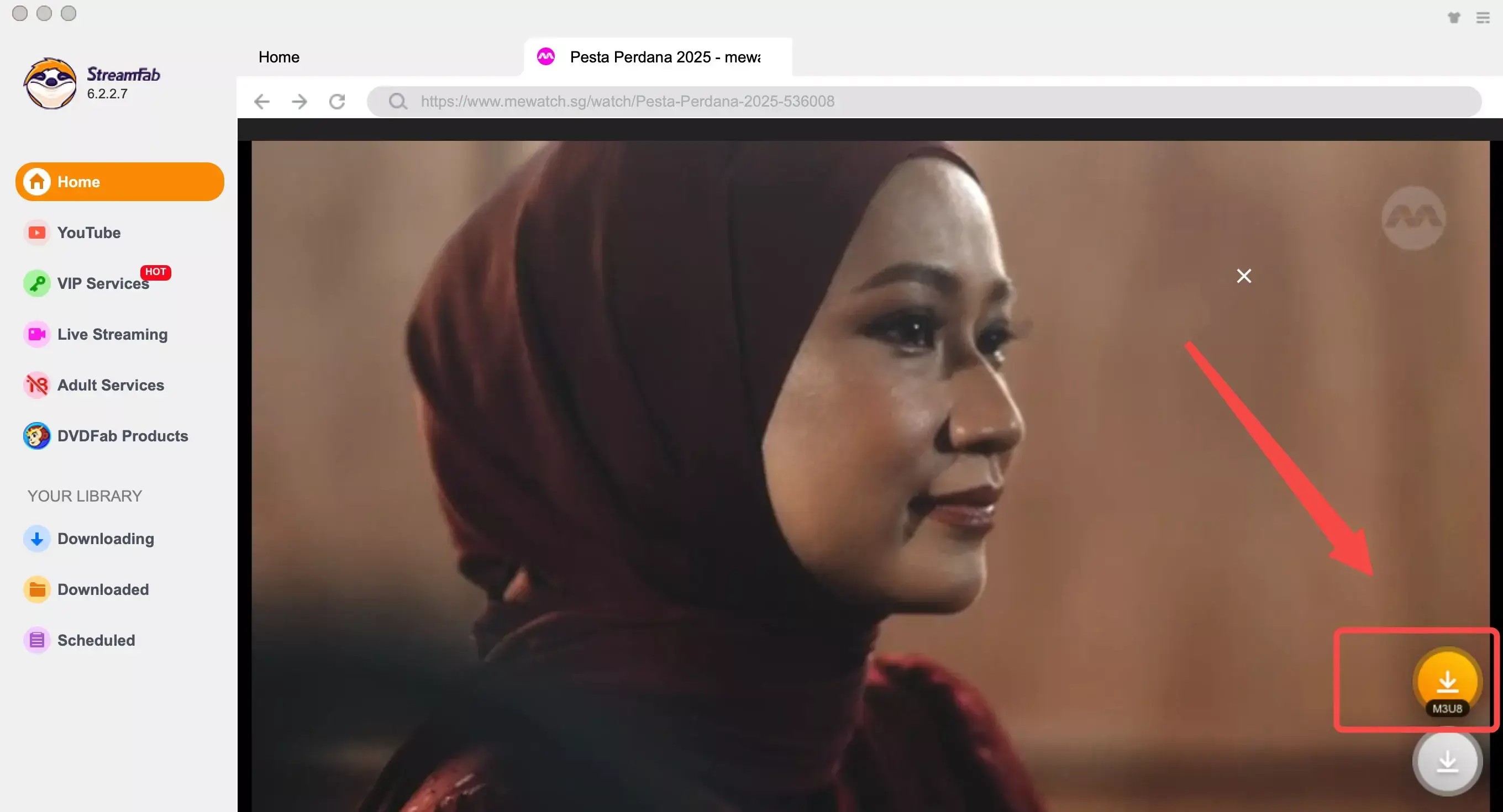 how to download videos from mewatch: step 3 of streamfab