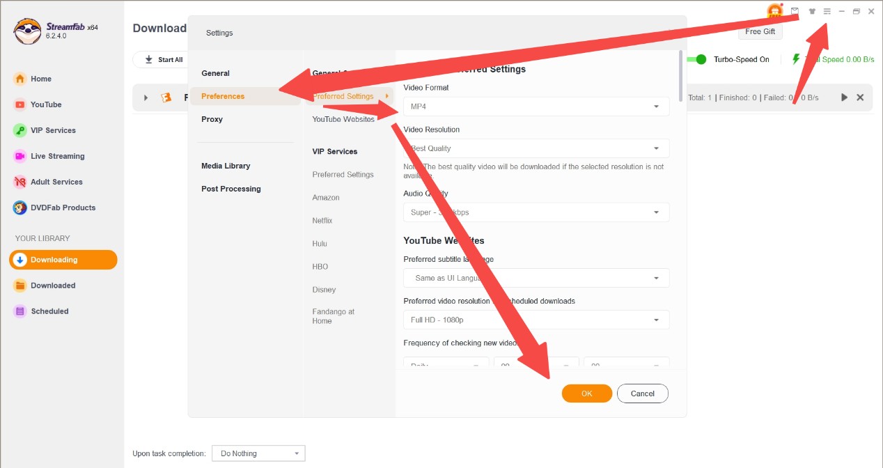 convert VUDU to MP4 using StreamFab Step 1