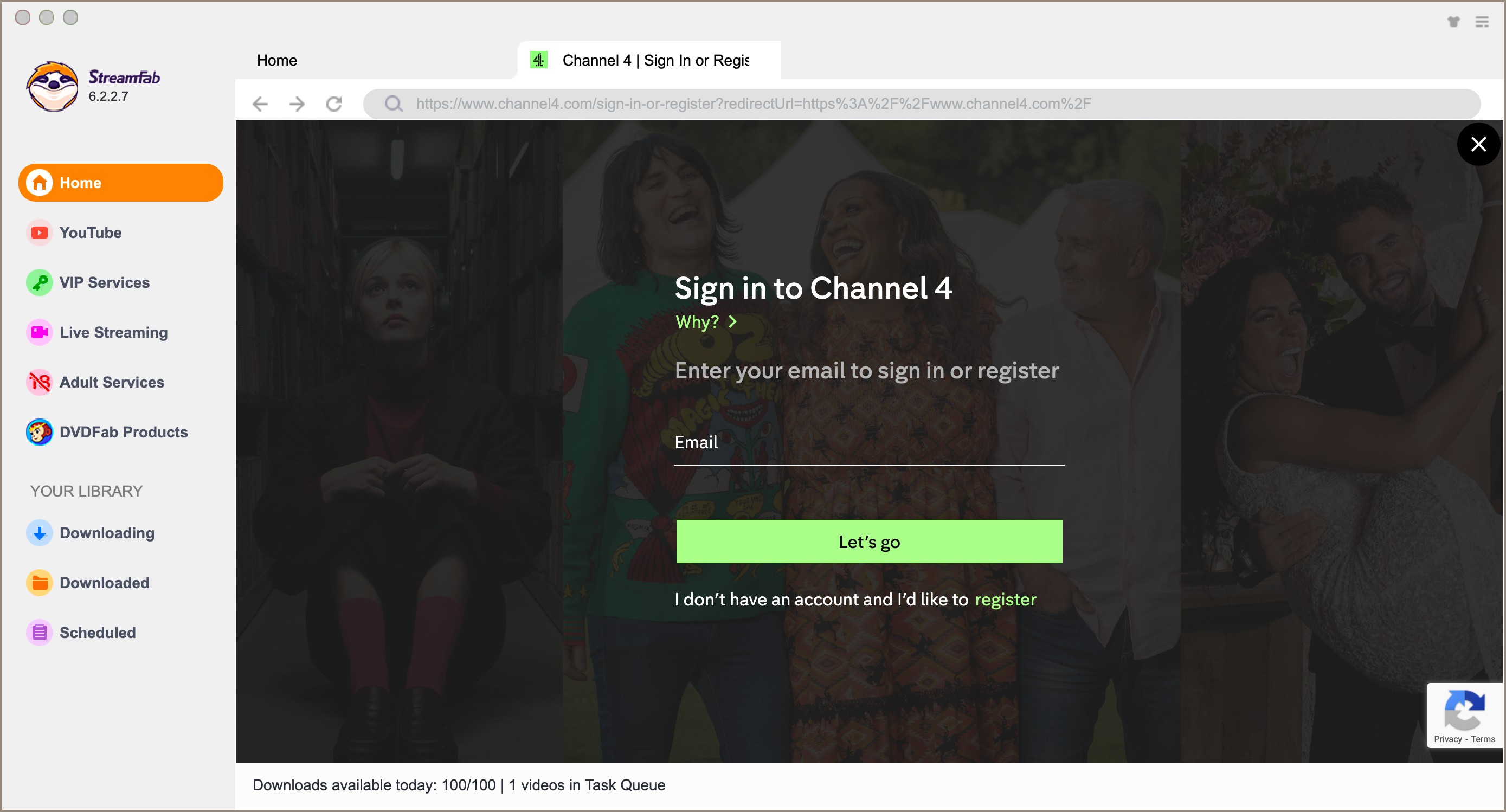 how can you watch channel 4 offline: step 3 of streamfab