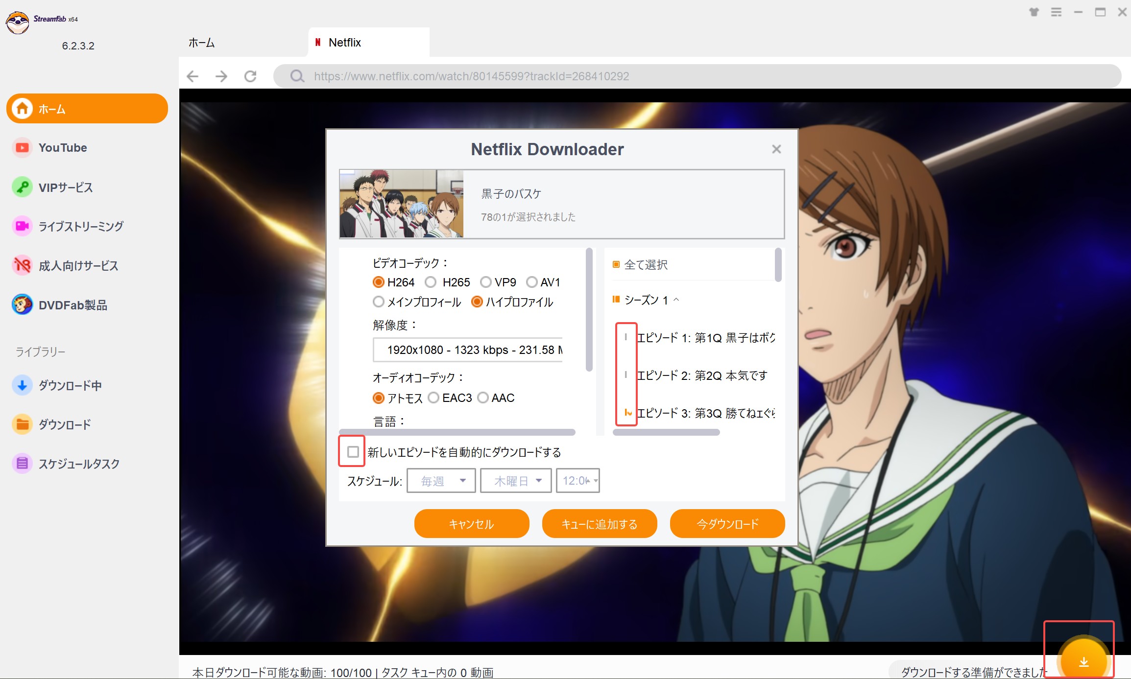 Netflixを無制限にパソコンに保存する手順4