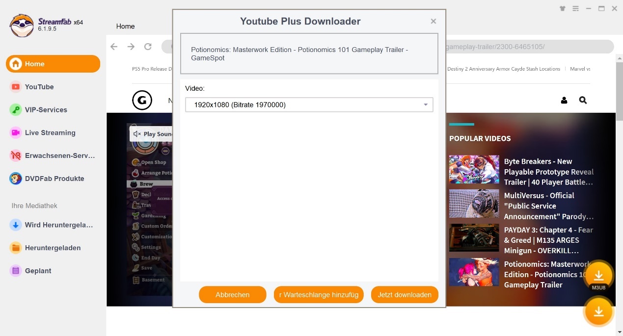 Anleitung zum Video-Download mit dem StreamFab DRM M3U8 Downloader