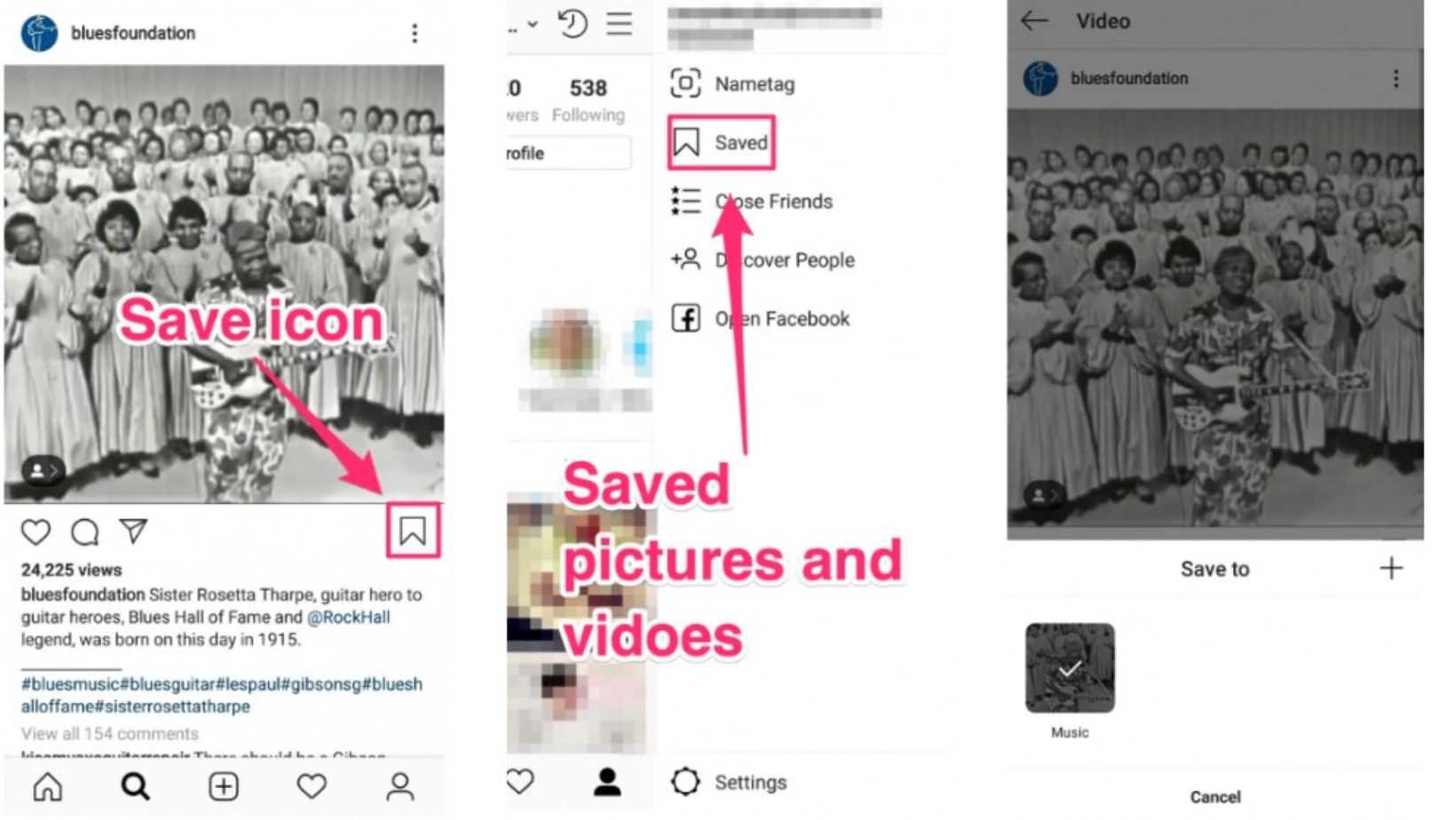 Save Instagram videos with Instagram's built-in Collection Option 