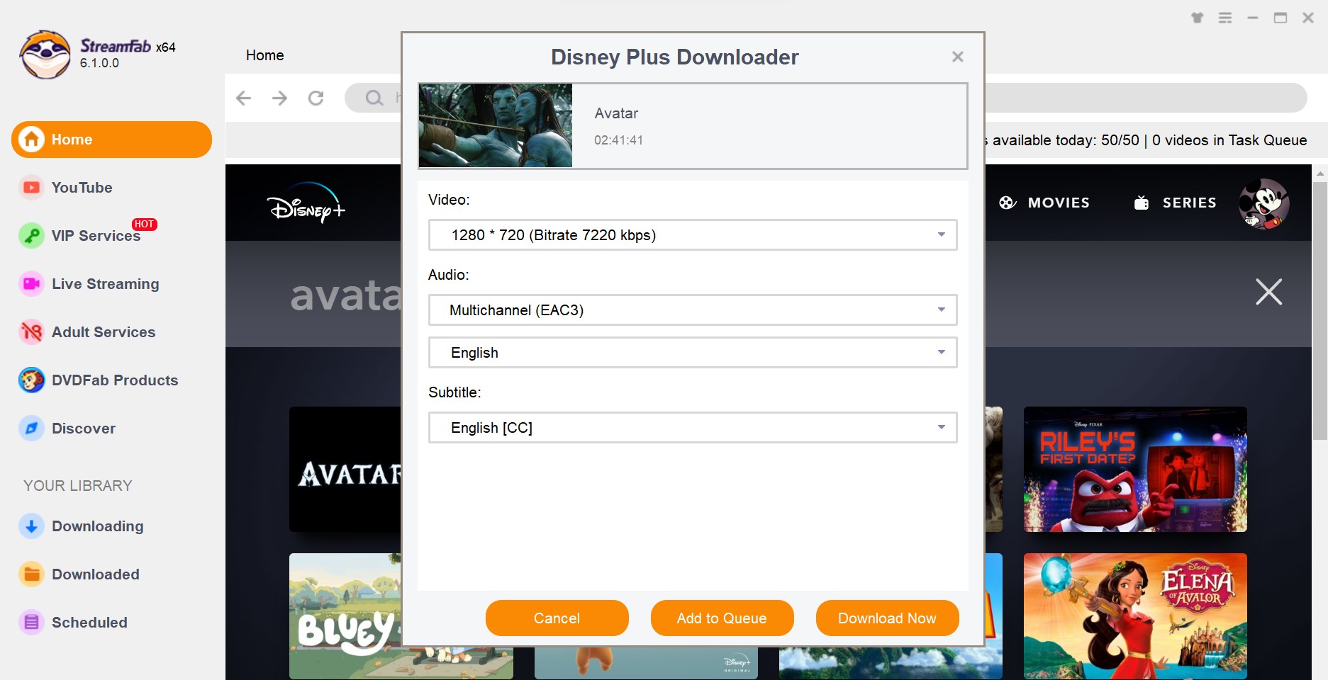 下載《阿凡達：水之道》：使用streamfab disney plus downloader