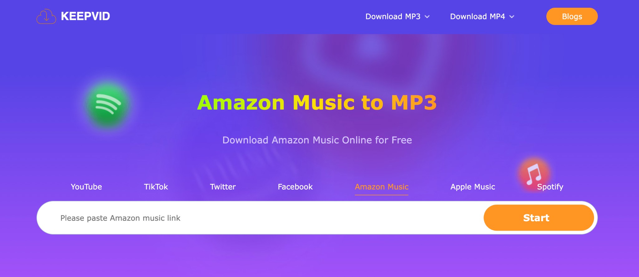 KeepVid amazon to mp3