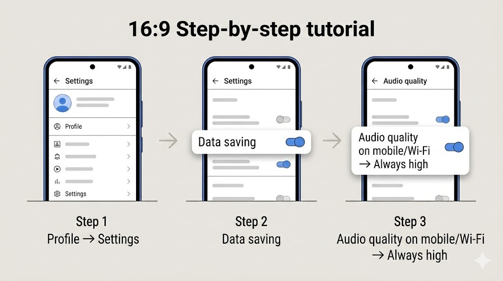 how to set streaming quality to “Always high”