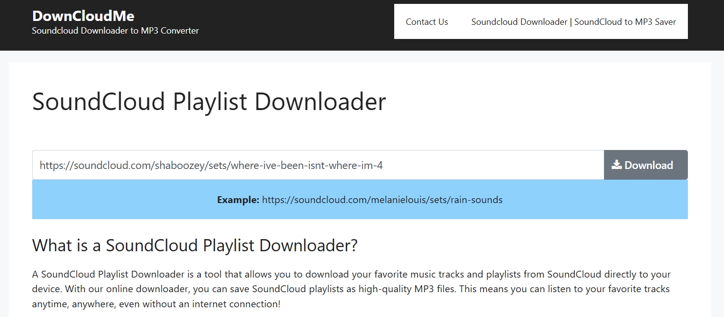 soundcloudme playlist downloader