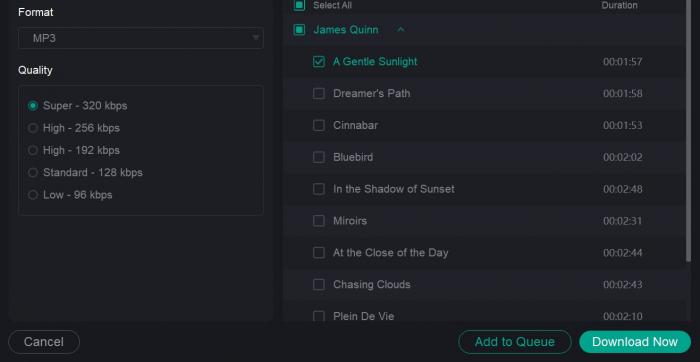 select MP3 as the output format.
