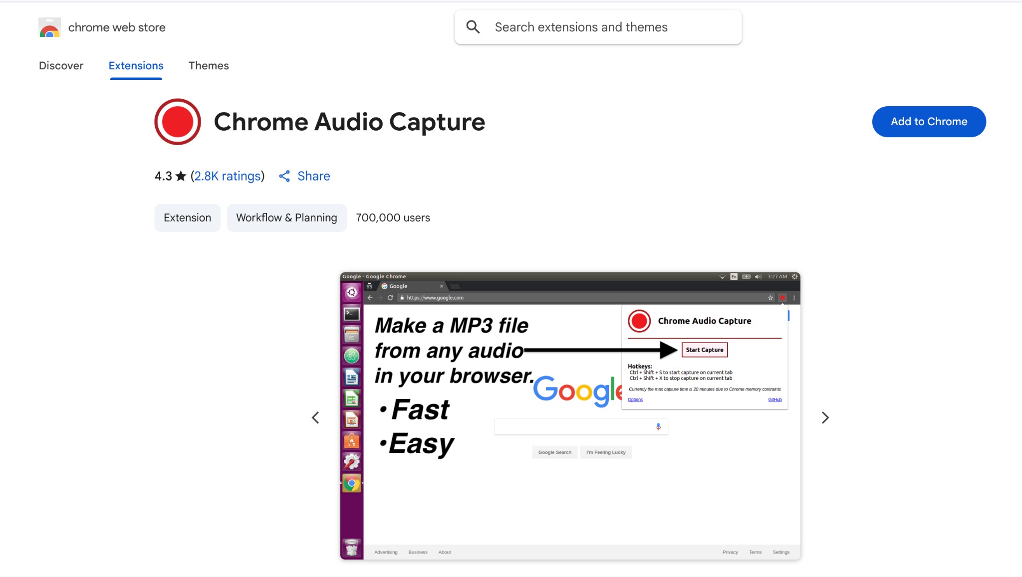 Chrome Audio Capture
