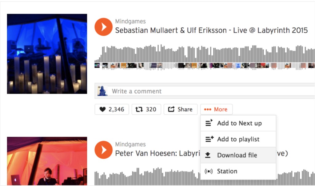 download the songs directly from SoundCloud