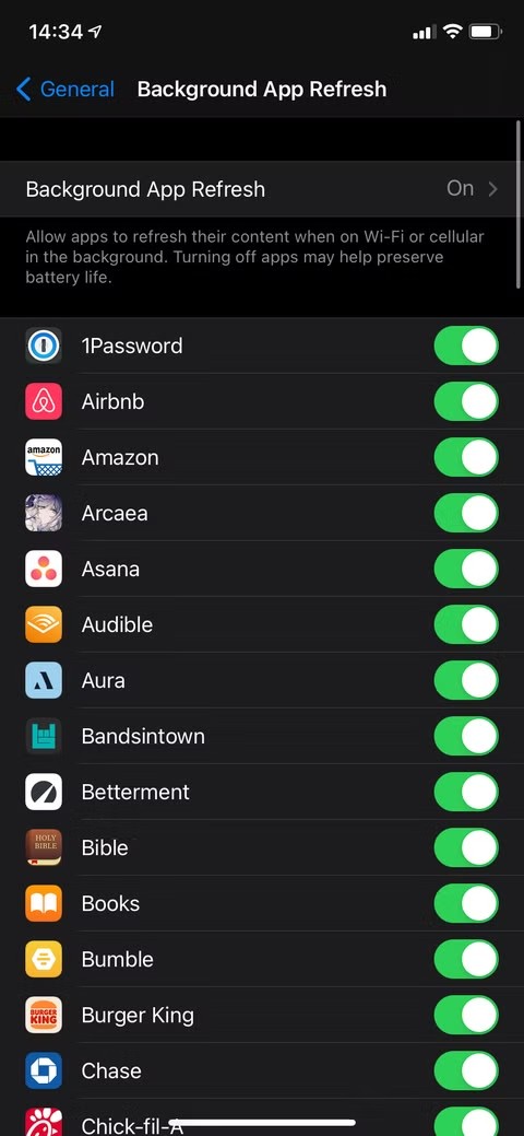 Background App Refresh.