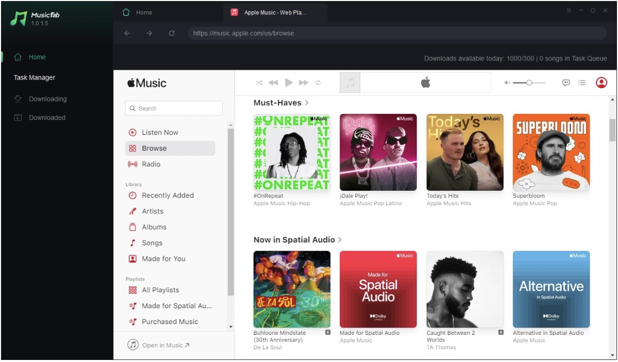 built-in browsing option to locate your preferred songs