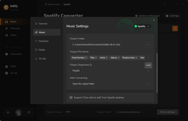 sidify customize