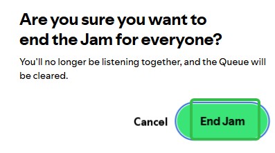 host to turn off Spotify Jam