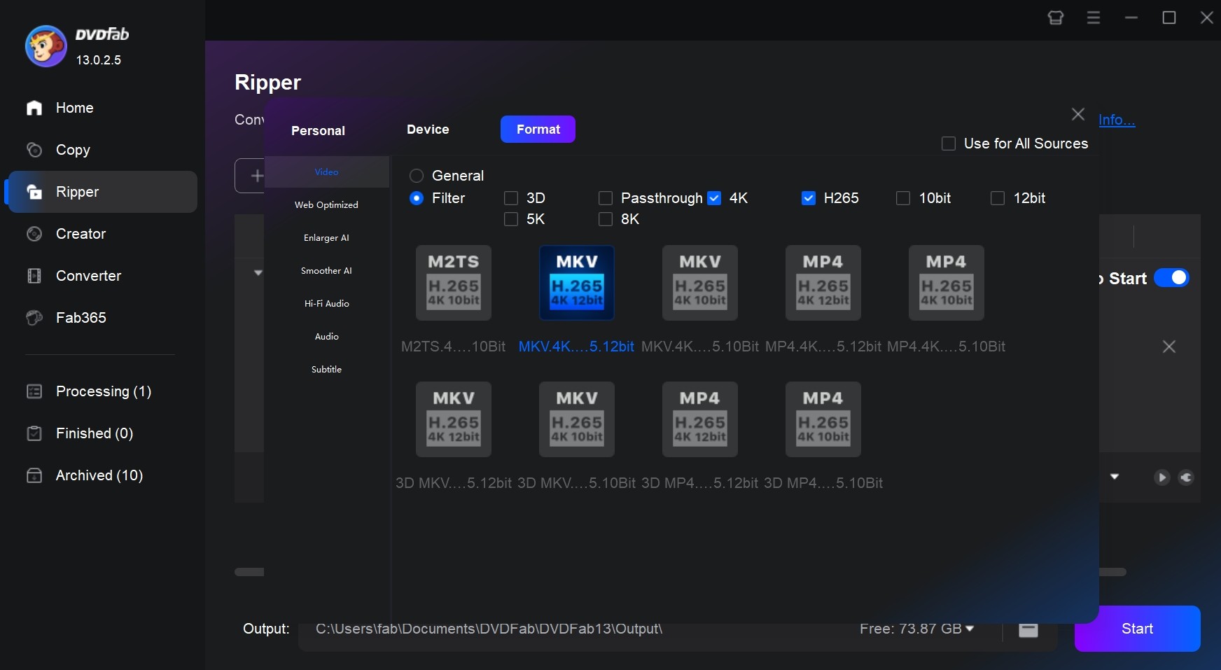 Convert 4k Blu-ray to MP4/MKV