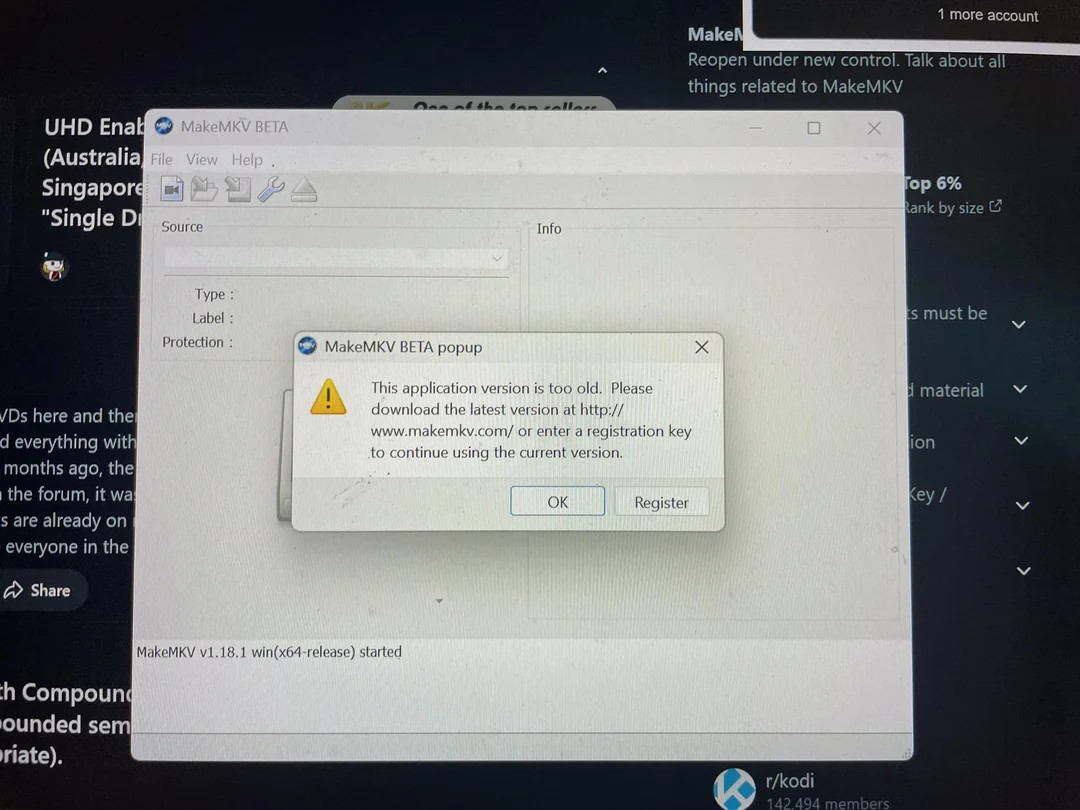 MakeMKV Beta-Key ist abgelaufen