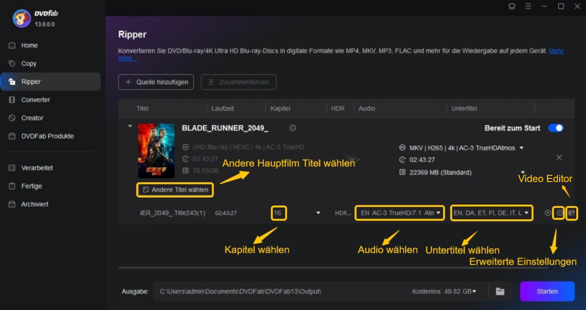 4K UHD Blu-rays umwandeln mit DVDFab UHD Ripper