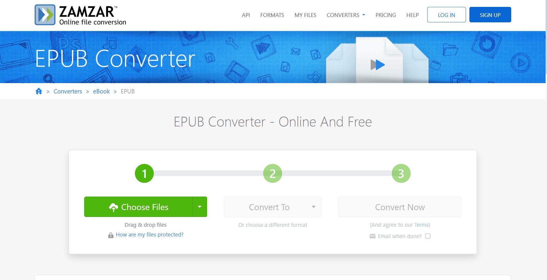 convert ibooks to pdf with zamzar
