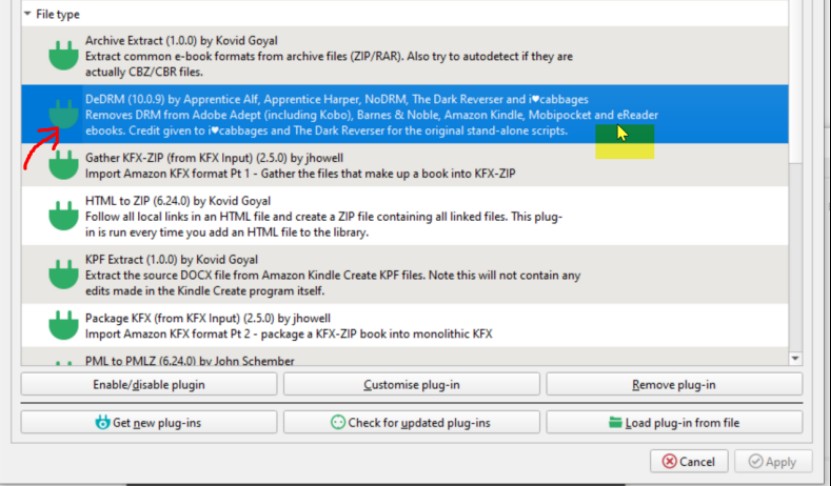 Install the DeDRM to Calibre