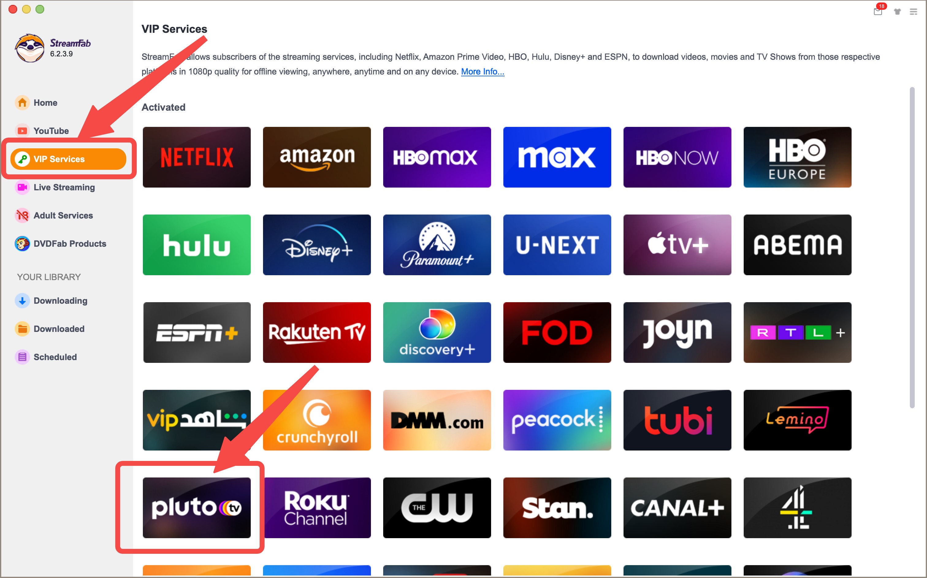 download pluto tv:StreamFab Pluto TV Downloader: step 2