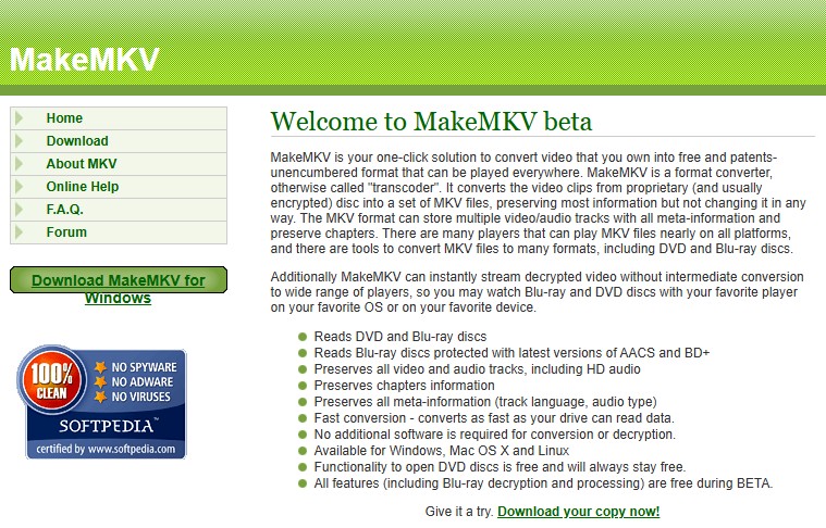 Best Free DVD Copy Software: MakeMKV