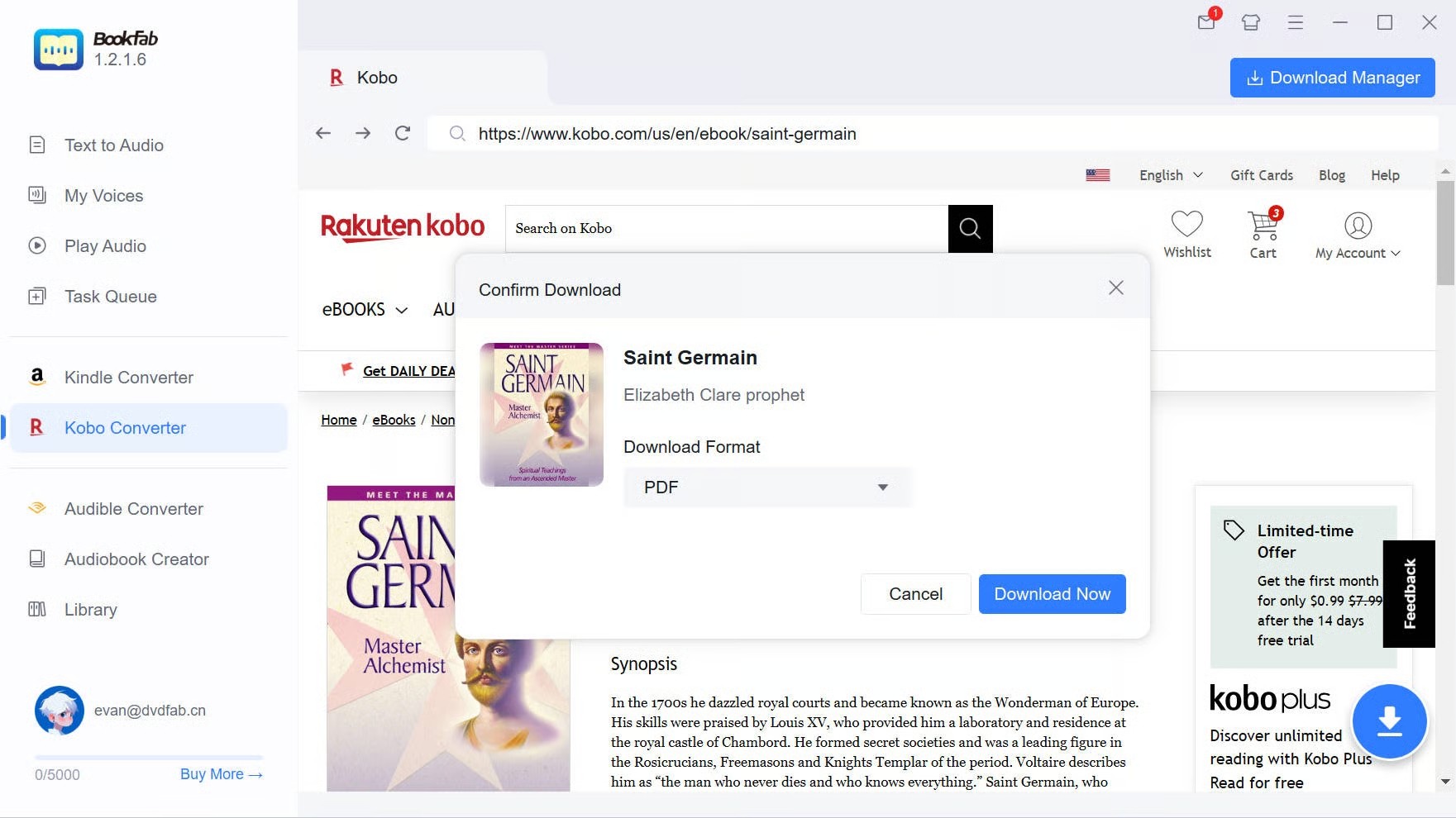 How to remove DRM from ePub with BookFab Kobo Converter