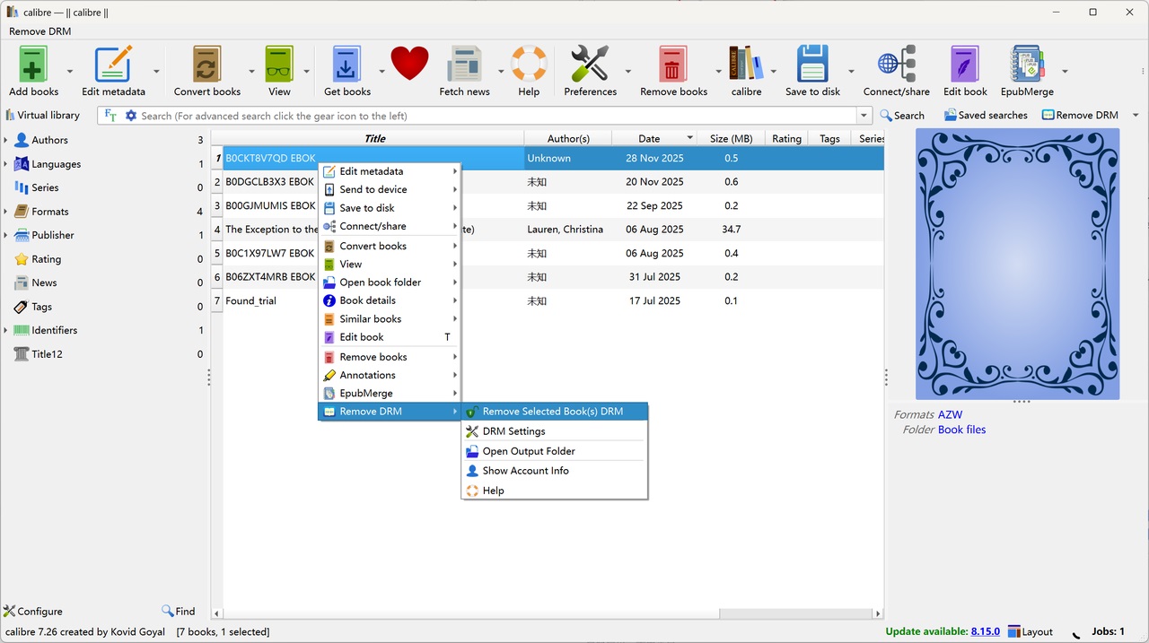 How to remove DRM from kindle books with BookFab Calibre Plugin