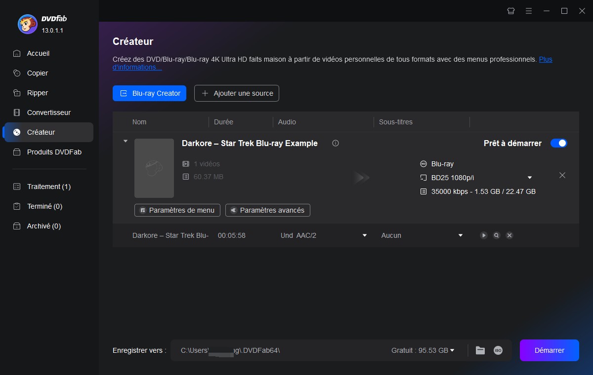 Comment graver MKV en Blu-ray avec DVDFab Blu-ray Creator