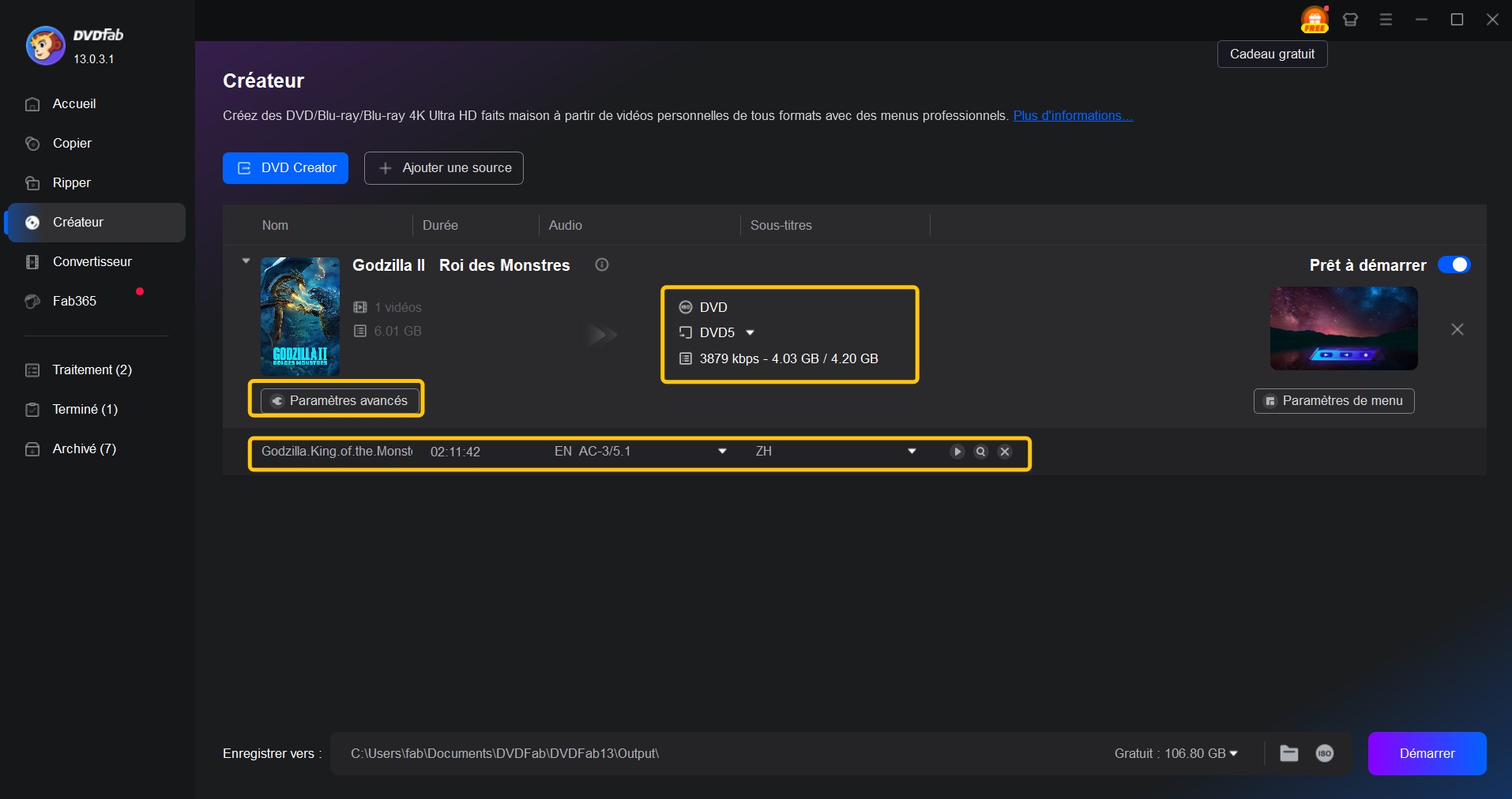 Graveur de DVD avec disque dur : Astuce bonus : DVDFab DVD Creator
