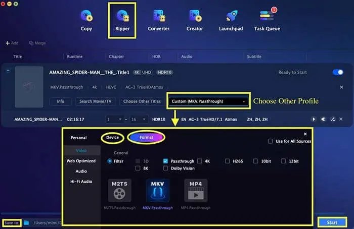 :Conversion HDR en SDR avec DVDFab UHD Ripper