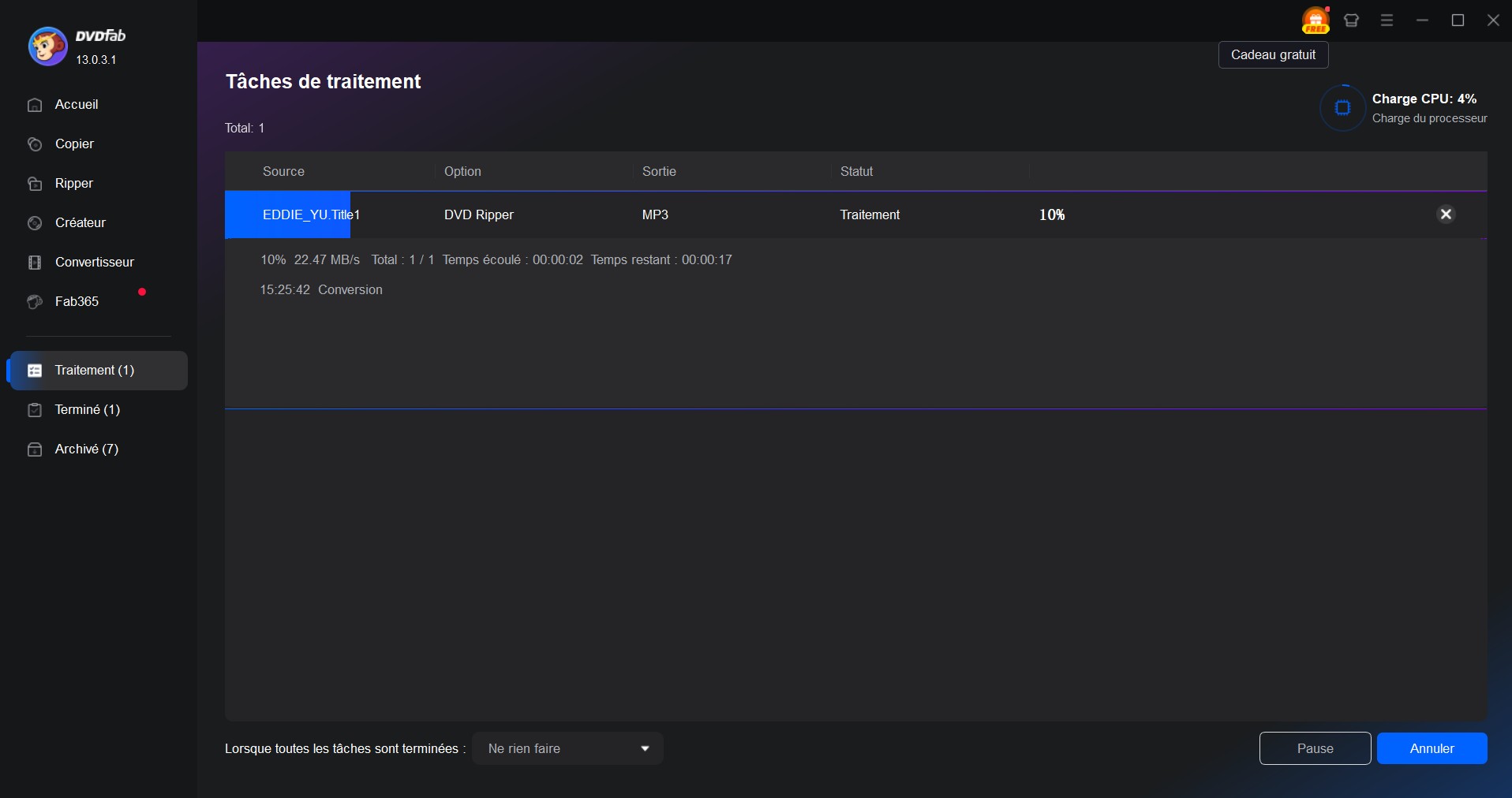 Extraire de la musique d'un DVD avec DVDFab DVD Ripper