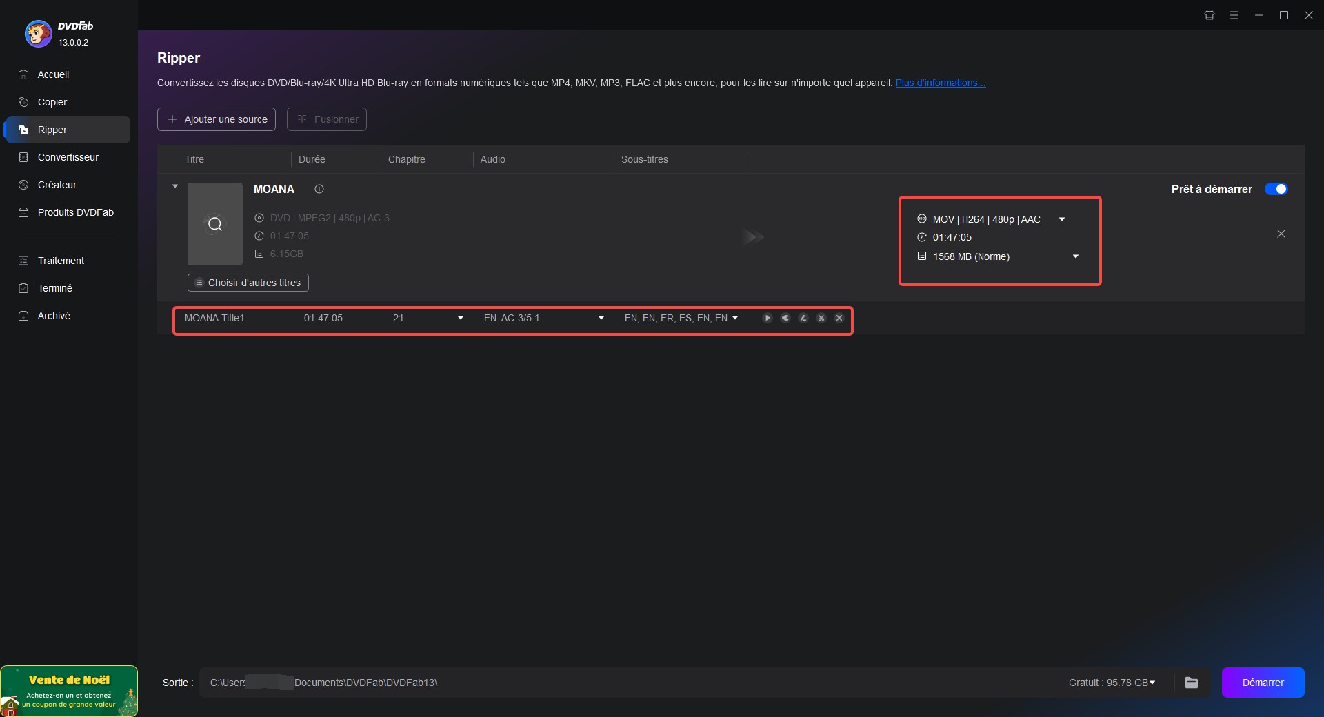Comment convertir un DVD en MP4 avec DVDFab DVD Ripper